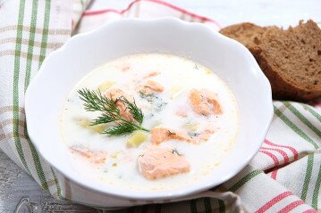 Сливочный суп из форели -