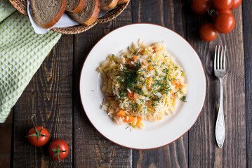 рецепт риса с капустой